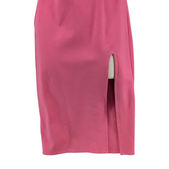 Lovers Friends Skylar Midi Dress Bubble Gum Pink Spaghetti Strap Slit Size S - Picture 12 of 14